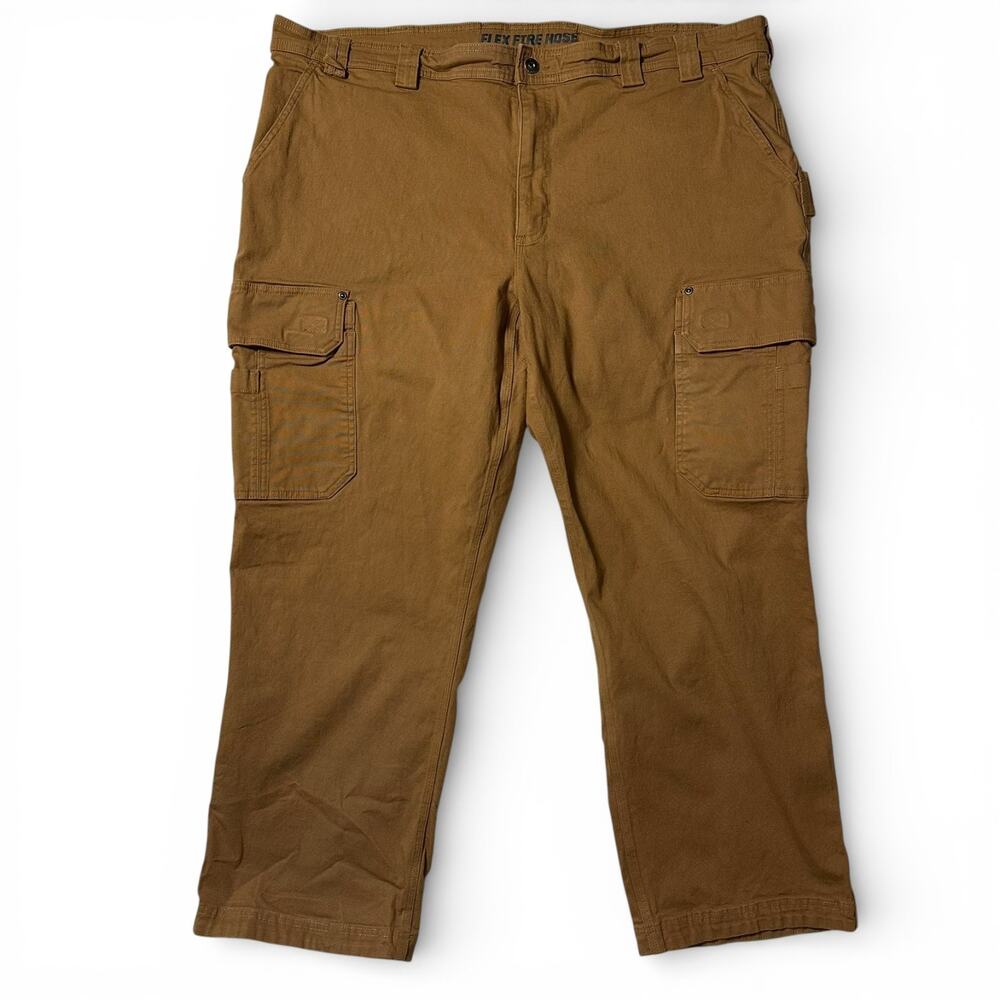 Duluth Trading Co Flex Fire Hose Pants Mens Actual Size 45x30 Brown Relaxed Fit